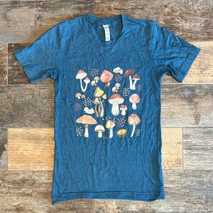 Bella Canvas Blue Mushroom Tee with Multicolor Print